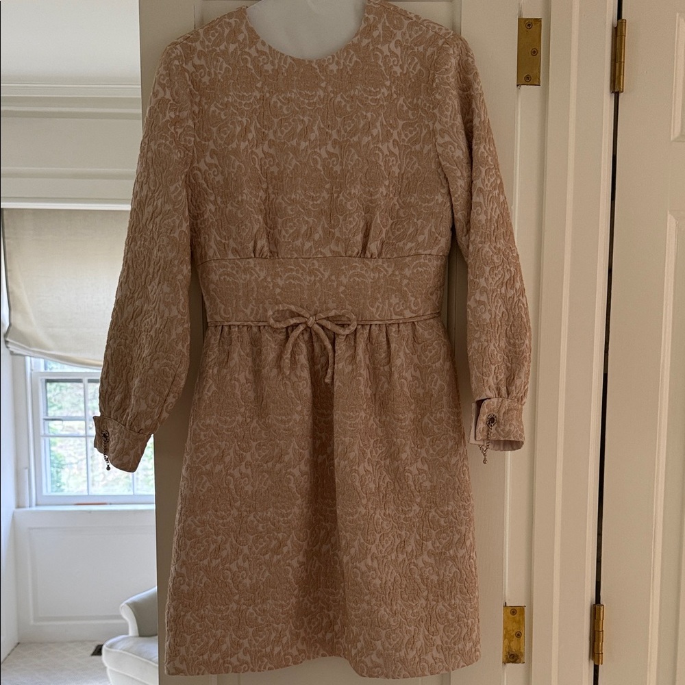 Elegant Gold Lace Dress